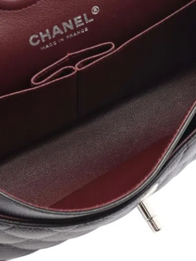 Pre-owned Chanel 2020 Small Classic Caviar Double Flap Crossbody Bag In Black