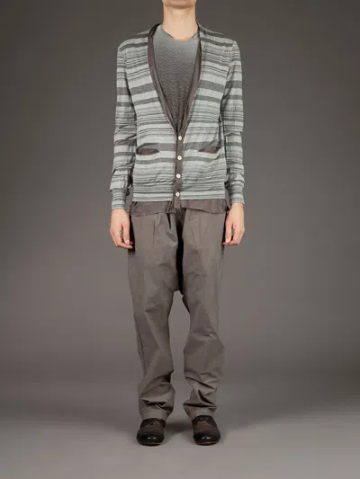 Kolor Striped Cardigan In Gray