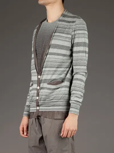 Kolor Striped Cardigan In Gray