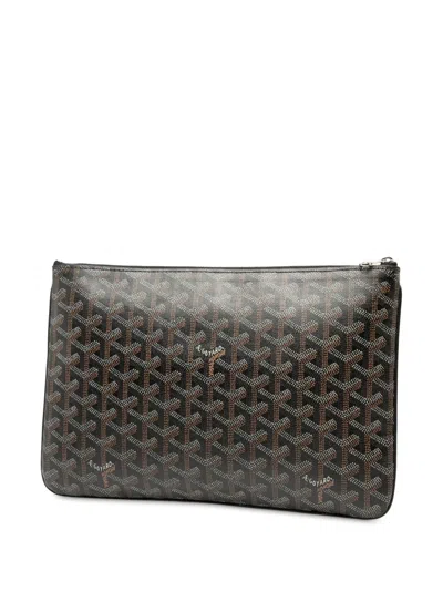 Pre-owned Goyard 2016 Ine Senat Mm Clutch Bag In Black