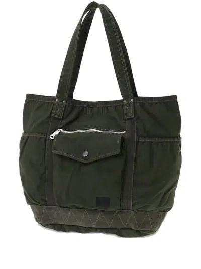 Porter-yoshida & Co Zip-pocket Tote Bag In Green