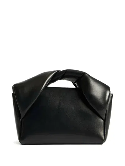 Jw Anderson Shoulder Bag Chain Strap Fold Over Flap In Black