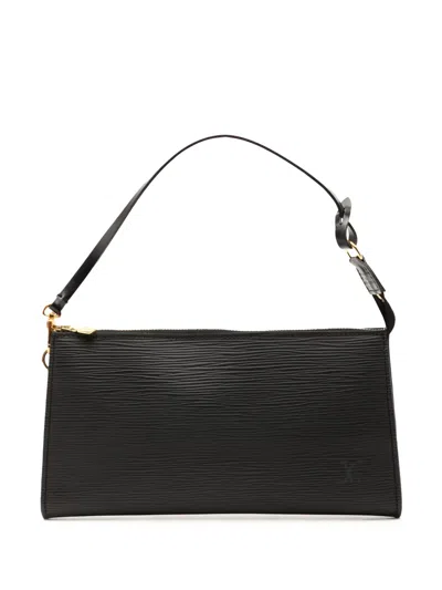 Pre-owned Louis Vuitton 2001 Epi Pochette Accessoires Shoulder Bag In Black