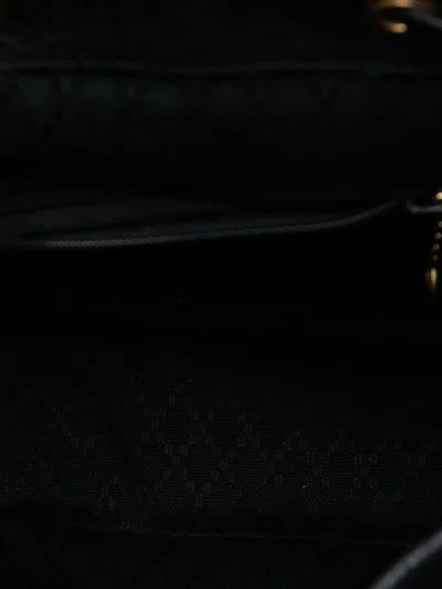 Pre-owned Gucci 20th Century Suede Bamboo Backpack In Black