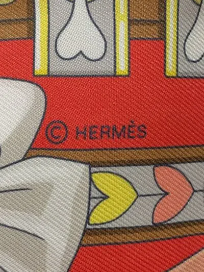 Pre-owned Hermes 2010-2025 Harnais De Cour Silk Twilly Scarf Scarves In Multi