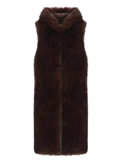Betta Corradi Syntetic Fur Vest In Brown