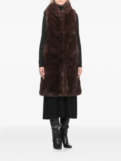 Betta Corradi Syntetic Fur Vest In Brown