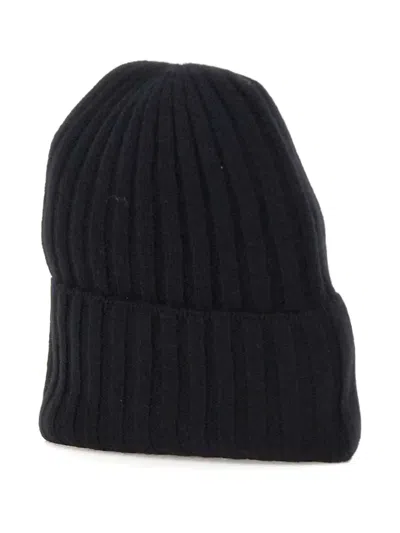 Not Shy Dora Ribbed Beanie Hat In Black