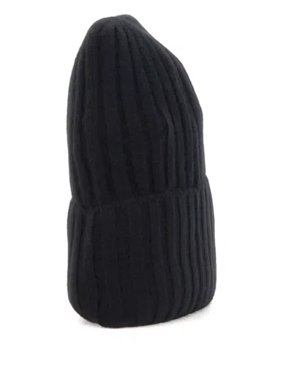 Not Shy Dora Ribbed Beanie Hat In Black