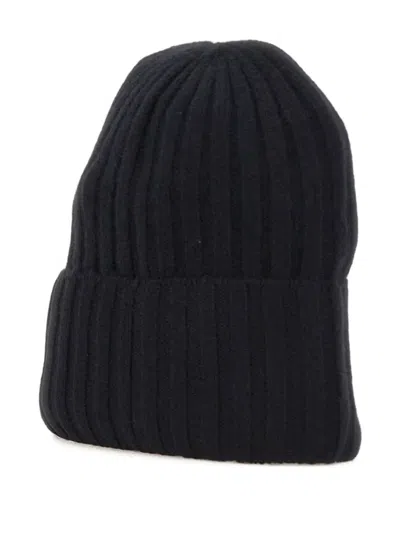 Not Shy Dora Ribbed Beanie Hat In Black
