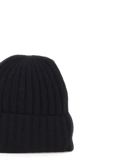 Not Shy Dora Ribbed Beanie Hat In Black