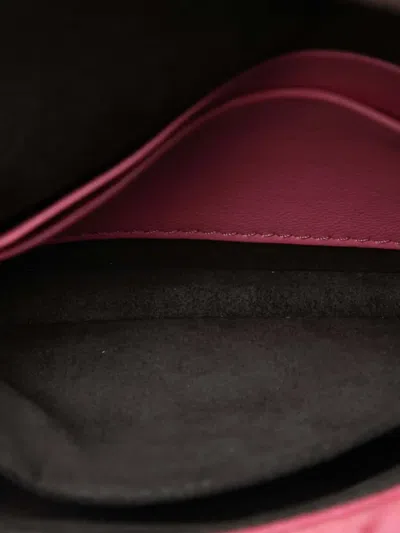 Pre-owned Fendi 2010-2025 Micro Bicolor Shearling Baguette Satchel In Pink