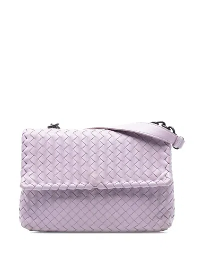 Pre-owned Bottega Veneta 2012-2025 Small Nappa Intrecciato Olimpia Shoulder Bag In Purple