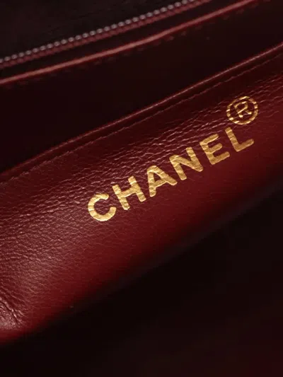 Pre-owned Chanel 1997-1999 Cc Lambskin Maxi Flap Single Flap Shoulder Bag In Black