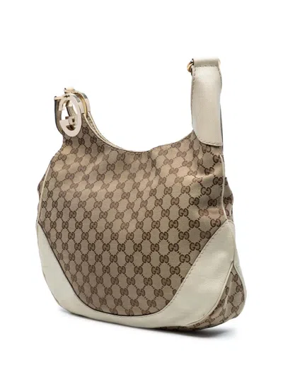 Pre-owned Gucci 2016-2025 Gg Canvas Charlotte Crossbody Bag In Brown