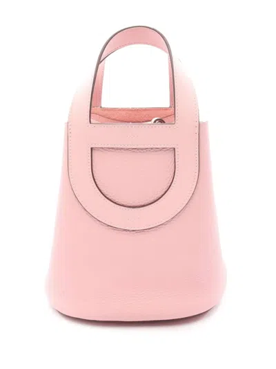 Pre-owned Hermes 2024 Clemence And Swift In The Loop 18 Handbag In Pink