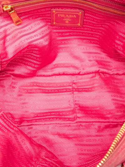 Pre-owned Prada 2000-2012 Vitello Shine Bauletto Satchel In Pink