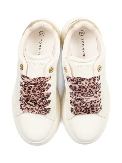 Tommy Hilfiger Junior Leopard-print-laces Sneakers In Multi
