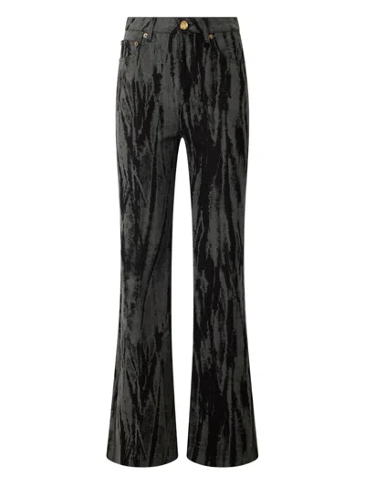 Roberto Cavalli Streak-effect Jeans In Black
