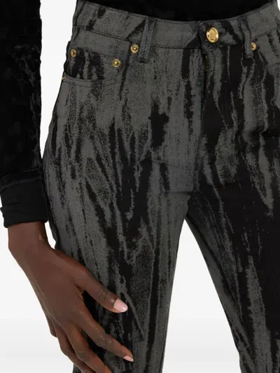 Roberto Cavalli Streak-effect Jeans In Black