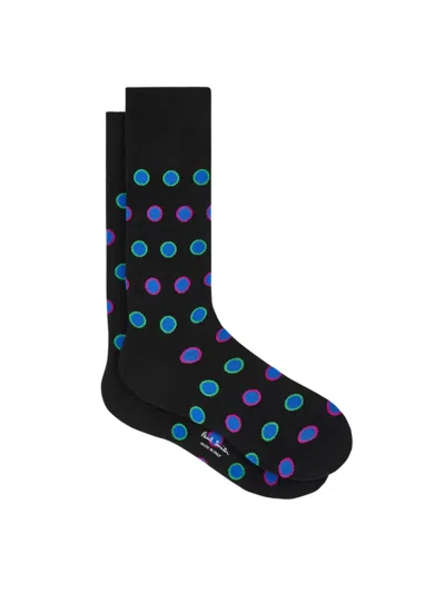 Paul Smith Joris Dots Patterned Socks In Black