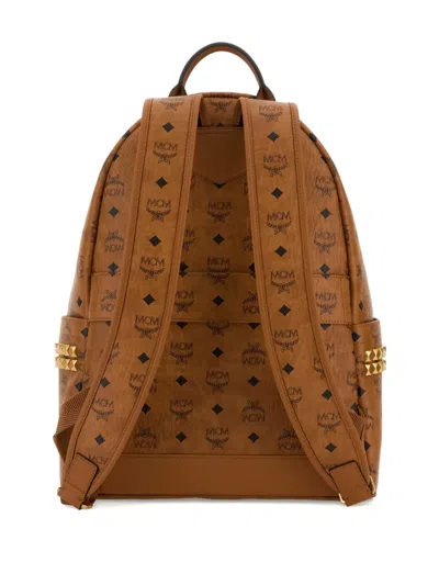 Mcm Canvas Backpack Featuring Adjustable Straps In Brown