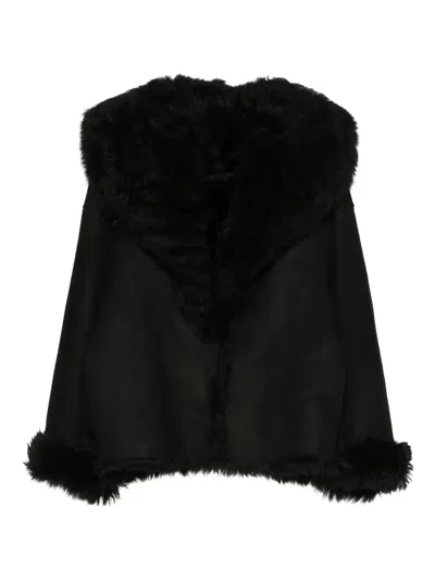 Santoro Long-sleeve Leather Jacket In Black