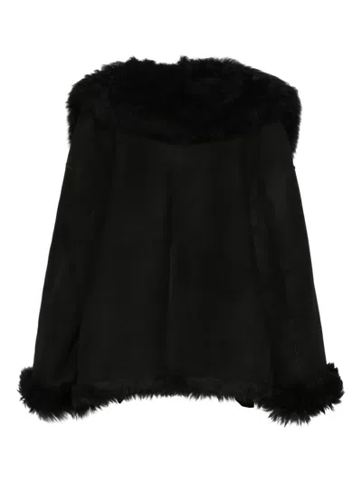 Santoro Long-sleeve Leather Jacket In Black