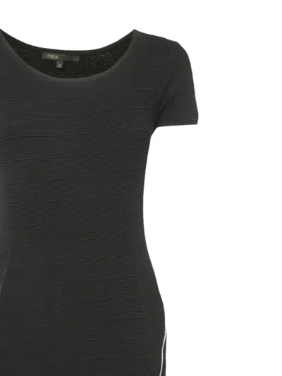Pre-owned Maje Zip-detail Mini Dress In Black