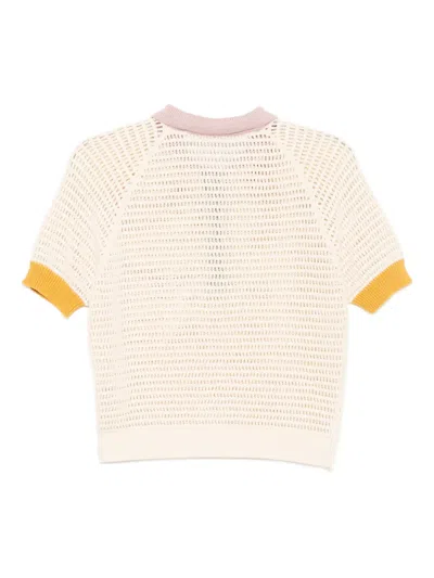 Alix Of Bohemia Contrast-trim Polo Top In Neutral