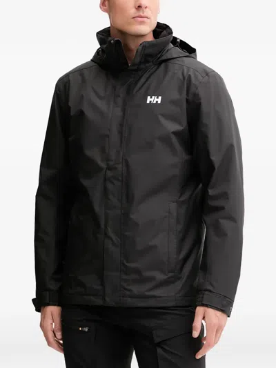 Helly Hansen Logo-detail Hooded Jacket In Black