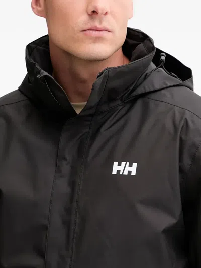 Helly Hansen Logo-detail Hooded Jacket In Black