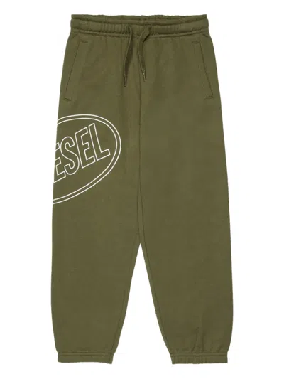 Diesel Pcircle Logo Track Pants In Green
