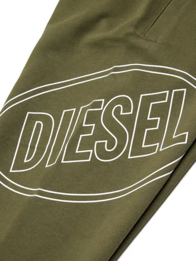 Diesel Pcircle Logo Track Pants In Green