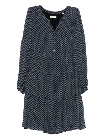 Marc O'polo Button Geometric Mini Dress In Blue