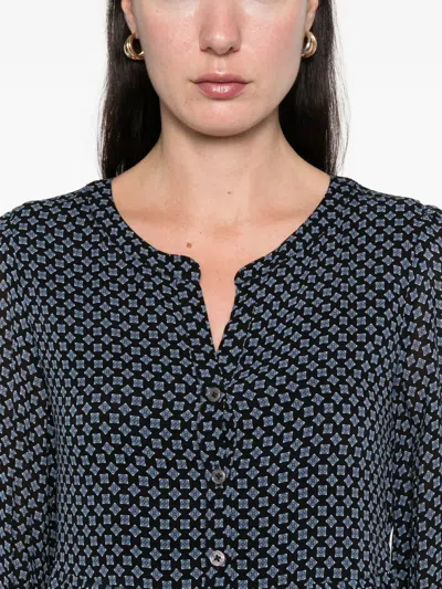 Marc O'polo Button Geometric Mini Dress In Blue