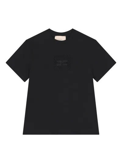 Elisabetta Franchi Logo-detailed T-shirt In Black