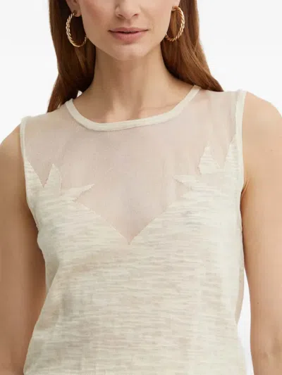 Pinko Semi Sheer-panel Vest In Neutral