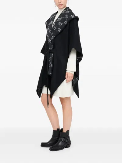 Liu •jo Hooded Poncho In Brown
