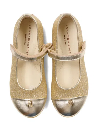 Tommy Hilfiger Junior Metallic-toe Strap-detail Ballerinas In Multi