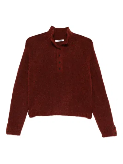 Cordera Button-up Sweater In Red