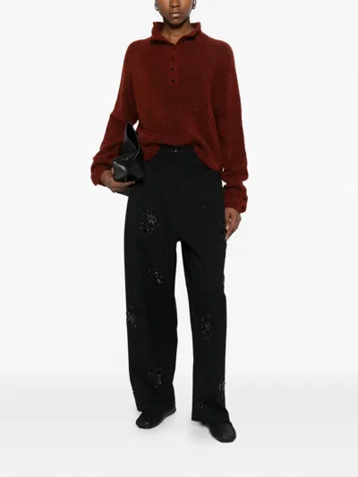 Cordera Button-up Sweater In Red