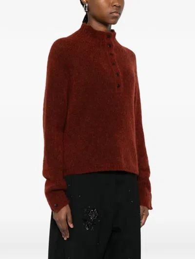 Cordera Button-up Sweater In Red
