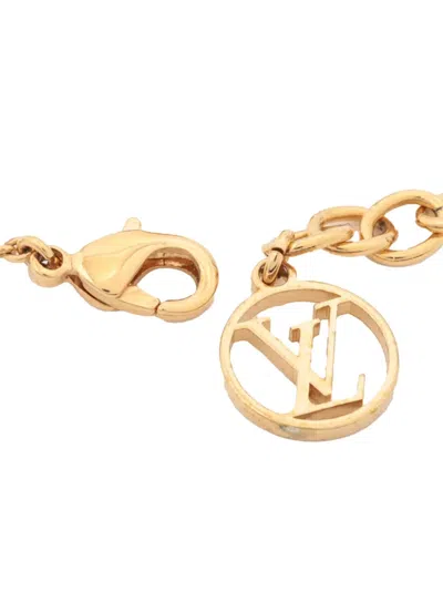 Pre-owned Louis Vuitton 2018 Gold Plated Resin Studded Essential V Bracelet Costume Bracelet