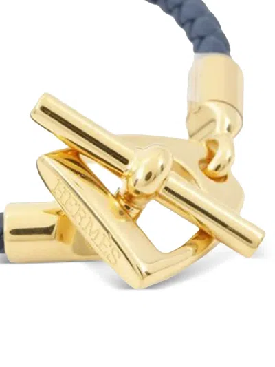 Pre-owned Hermes 2021-2025 Swift Etrier Bracelet T1 Costume Bracelet In Blue