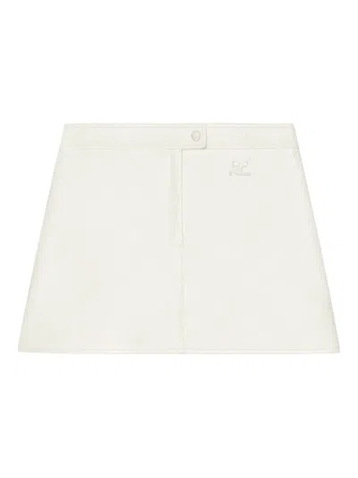 Courrèges Logo Mini Skirt In White