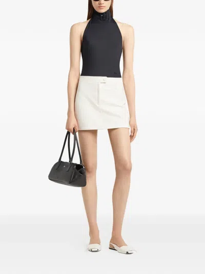 Courrèges Logo Mini Skirt In White