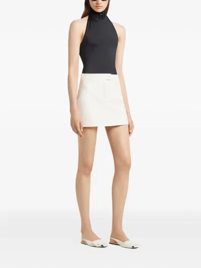 Courrèges Logo Mini Skirt In White