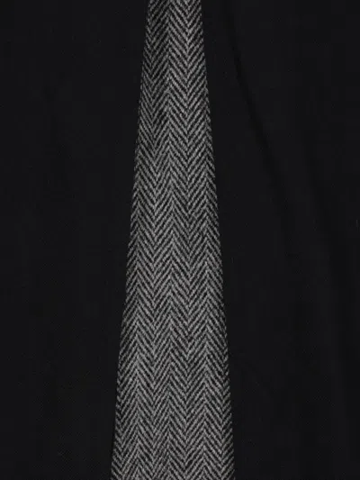 Yohji Yamamoto Herringbone Buttoned Coat In Black