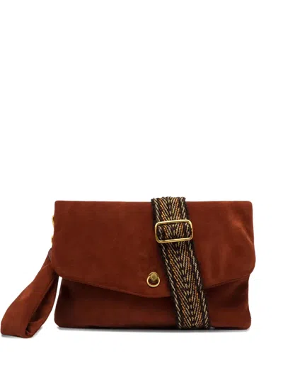 Gianni Chiarini Suede Clutch Bag In Brown